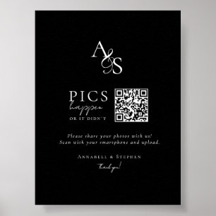 Póster ¡Ocurren fotos! Foto, QR-Code, Boda