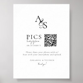 Póster ¡Ocurren fotos! Foto, QR-Code, Boda