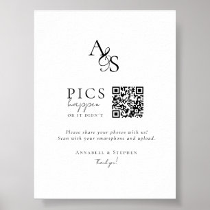 Póster ¡Ocurren fotos! Foto, QR-Code, Boda