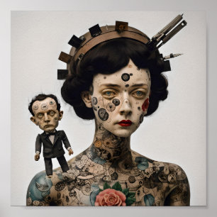 Póster Odd Doll Surrealist AI image 005 P