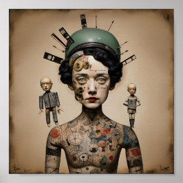 Póster Odd Doll Surrealist AI image 007 P
