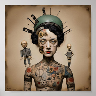 Póster Odd Doll Surrealist AI image 007 P