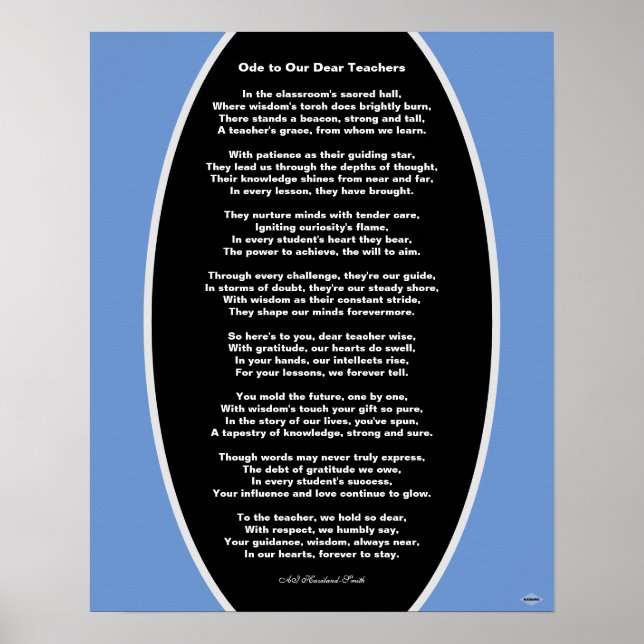 Póster Ode a nuestro querido maestro Poster de poema HAMb (Frente)