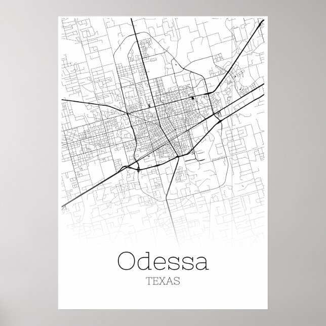 Póster Odessa Map - Texas - City Map Poster (Frente)