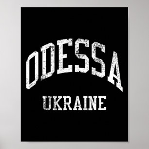 Póster Odessa Ucrania Retro Años 70 Estilo Deportes Unive