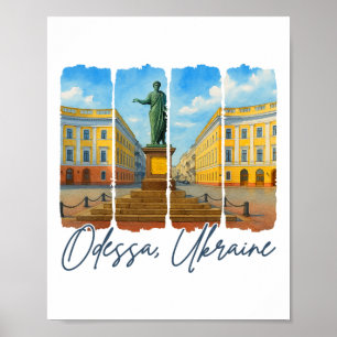 Póster Odessa Ucrania Viaje Viaje Pincelada Odessa S