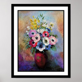 Póster Odilon Redon Anemones - Simbolismo Bella Artes