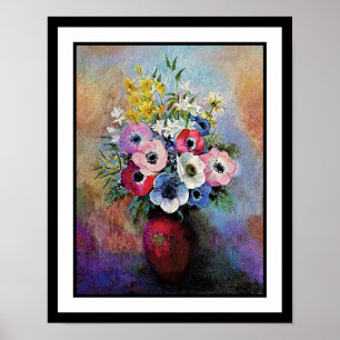 Póster Odilon Redon Anemones - Simbolismo Bella Artes