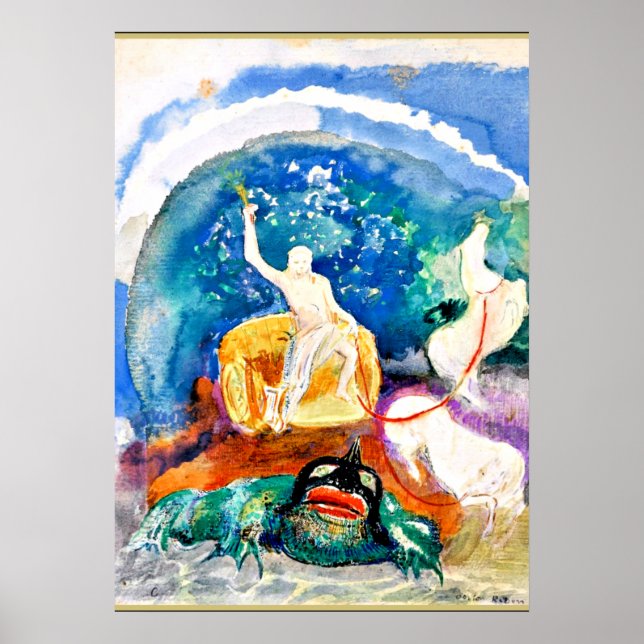 Póster Odilon Redon - Apolo montando un monstruo verde (Frente)