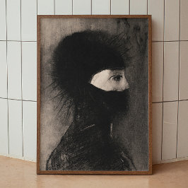 Póster Odilon Redon. Armor. Cara de mujer oscura. Simboli