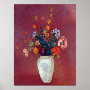 Póster Odilon Redon Bouquet en una bolsa china
