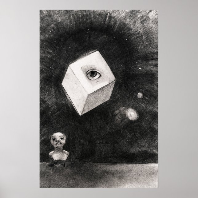 Póster Odilon Redon, El cubo, 1880  (Frente)