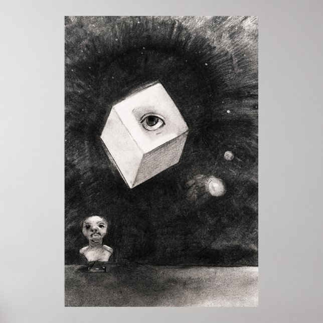 Póster Odilon Redon, El cubo, 1880  (Frente)