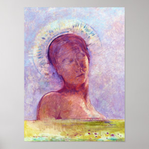 Póster Odilon Redon, ojos cerrados 1889