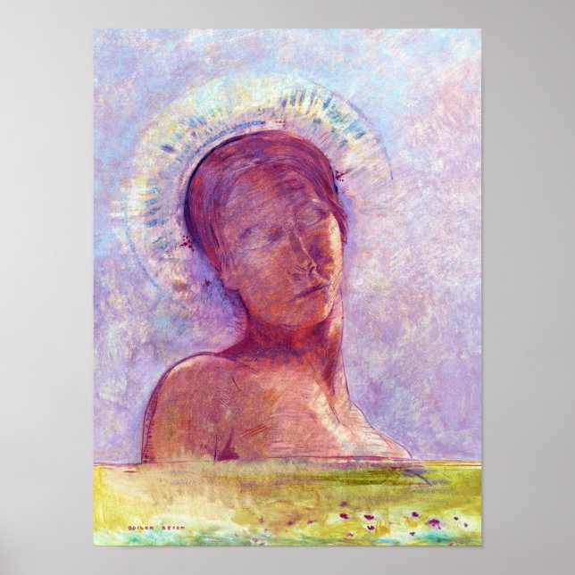 Póster Odilon Redon, ojos cerrados 1889 (Frente)