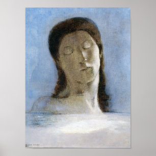 Póster Odilon Redon, ojos cerrados 1890 