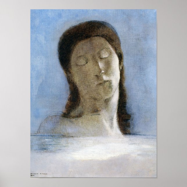 Póster Odilon Redon, ojos cerrados 1890  (Frente)