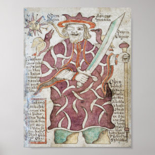 Póster Odin, el Allfather del Aesir.