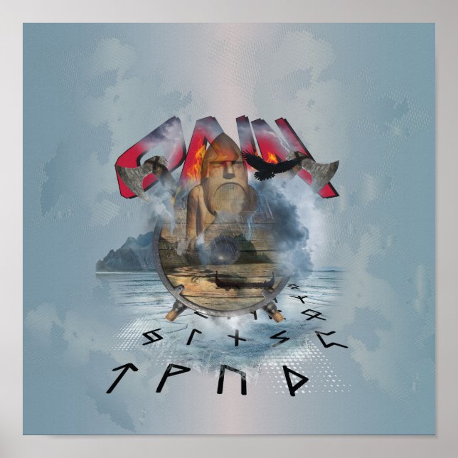 Póster Odin Viking Norse God (Frente)