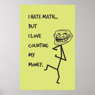 Póster Odio las matemáticas... - Poster de matemáticas.