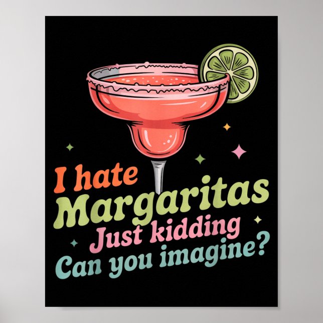 Póster Odio margaritas cinco de mayo verano pub bar (Frente)