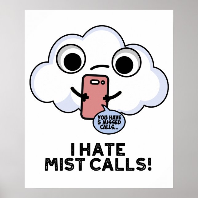 Póster Odio Mist Llama Funny Cloud Pun (Frente)