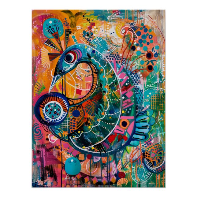Póster Odisea Caprichosa En Patrones Vibrantes (Anverso)