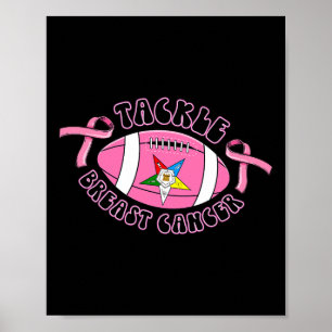 Póster Oes Footbyll Tackle Del Cáncer De Mama De Estrella