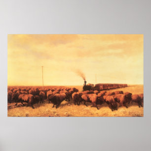 Póster Oeste americano del vintage, soportado por el