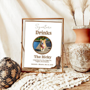 Póster Oeste de Cowboy Dog bebe la firma del boda bar