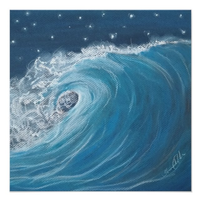 poster of a oil pastel wave (Anverso)