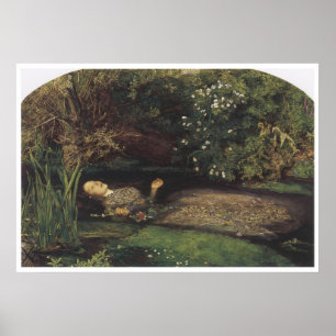 Póster Ofelia, 1852, John Everett Millais