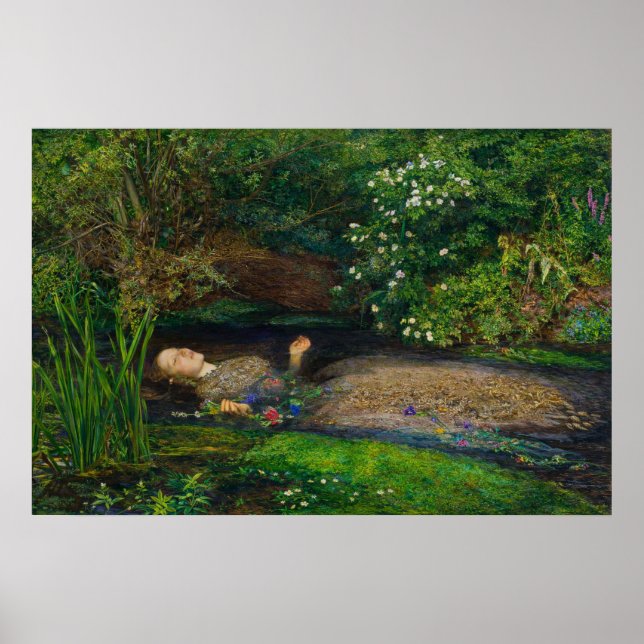 Póster Ofelia por John Everett Millais (Frente)