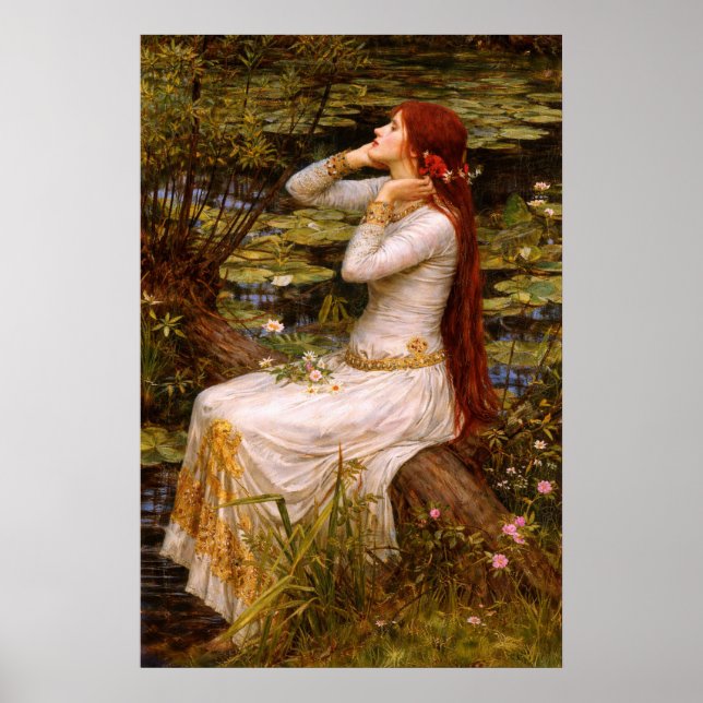 Póster Ofelia por John William Waterhouse (Frente)