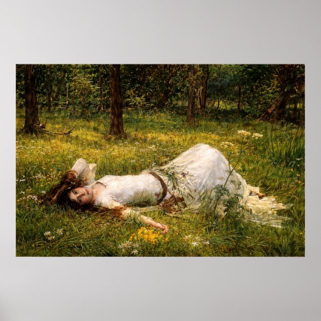 Póster Ofelia por John William Waterhouse (Frente)