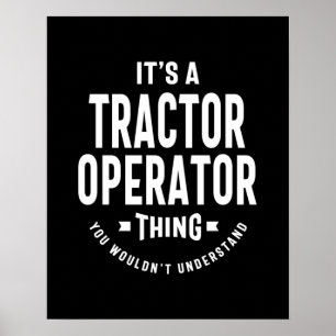 Póster Oferta de cargo de operador de tractores