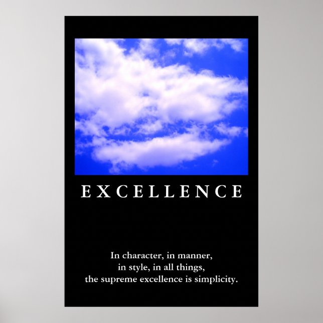 Póster Oferta de excelencia Motivación de cielo azul (Frente)