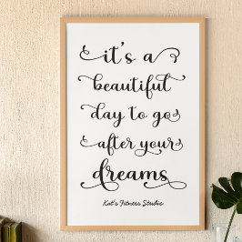 Póster Oferta de éxito Motivación diaria Blanco negro