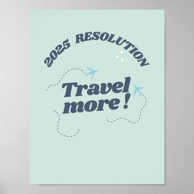 Póster Oferta de viajes 2025 Resolución Viajar más Poster (Frente)