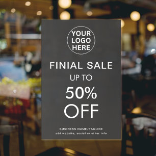 Póster Oferta Especial de Liquidación Final Logotipo Gris