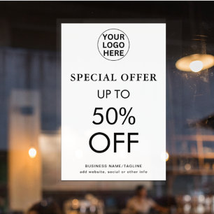 Póster Oferta especial l Descuento de venta final en blan