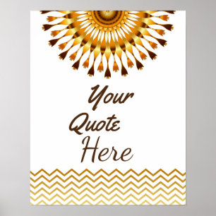 Póster Oferta personalizada Gold Vintage Lotus Flower