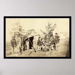 Póster Off Duty Drummer Boys Playing Cards 1862