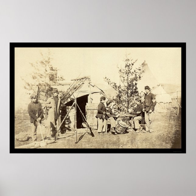 Póster Off Duty Drummer Boys Playing Cards 1862 (Frente)