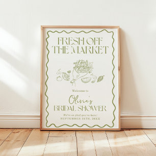 Póster Off The Market Bridal Shower Welcome Sign 18x24"