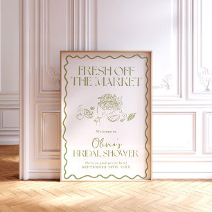 Póster Off The Market Bridal Shower Welcome Sign 24x36"