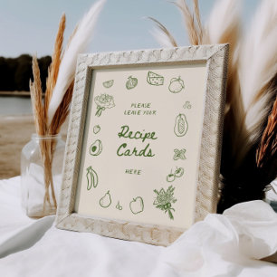 Póster Off The Market Green Hand Drawn Recipe