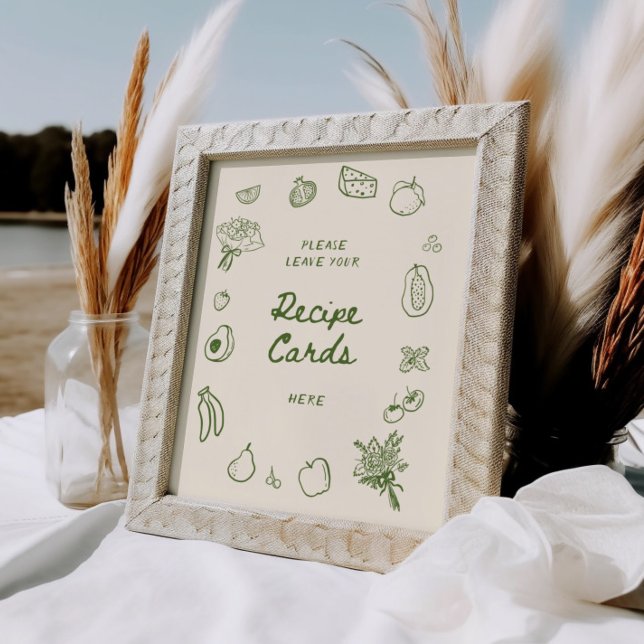 Póster Off The Market Green Hand Drawn Recipe (Subido por el creador)