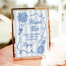 Póster Off The Market Hand Drawn Bridal Shower Flower Bar