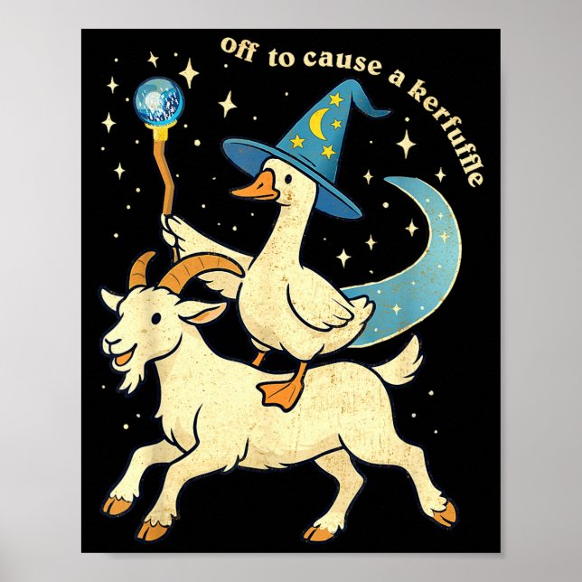 Póster Off To Cause A Kerfuffle Funny Chaotic Weird Anima (Frente)